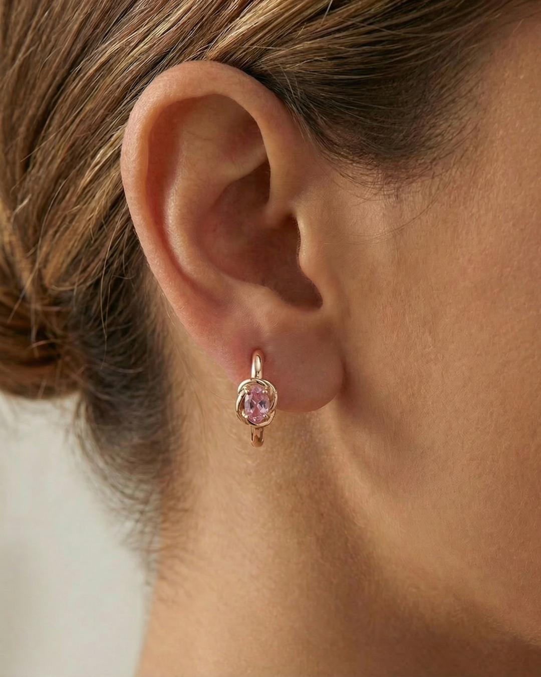 Moyo knot hoop earrings in 18k gold