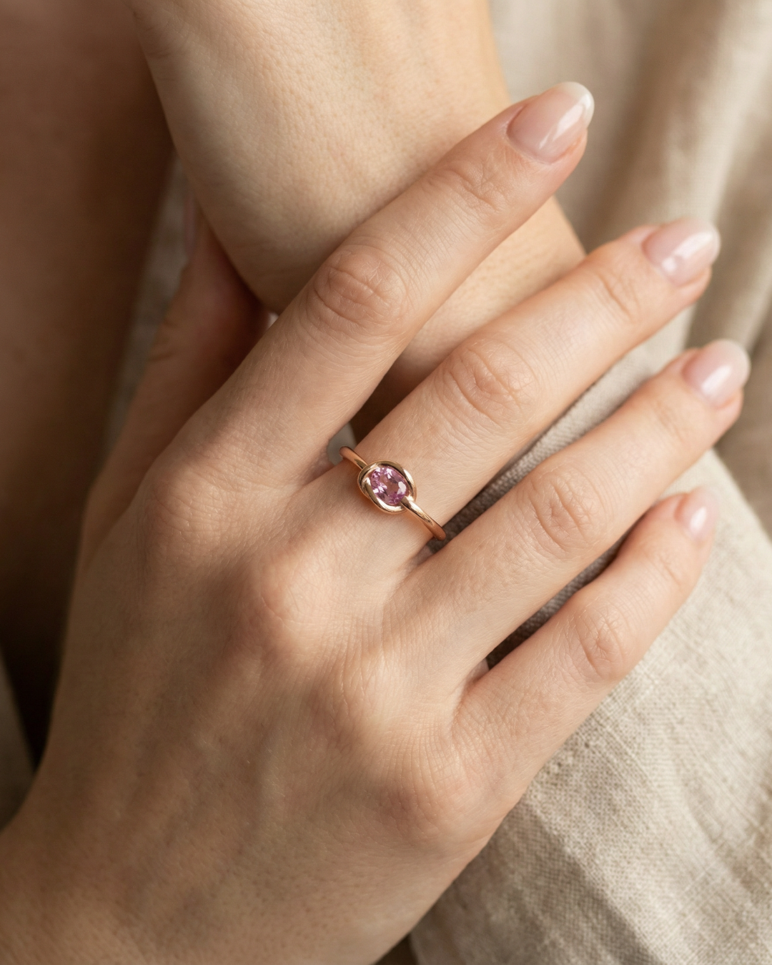 Moyo Knot ring in 18k Rose Gold