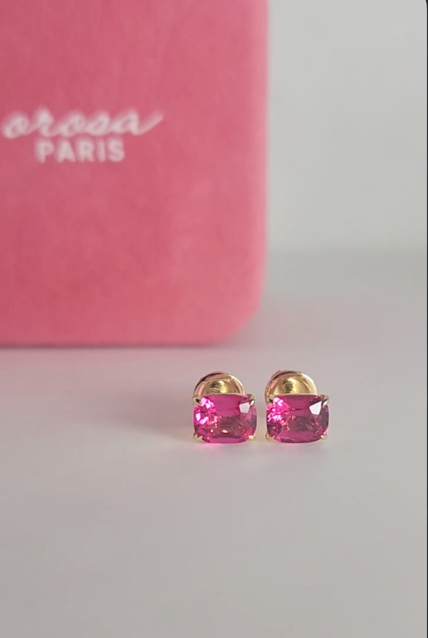 Spinel Stud Earring in 18k Gold