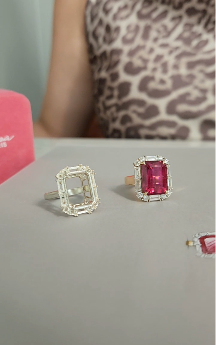 10ct Rubylite Cocktail Ring in 18K Gold